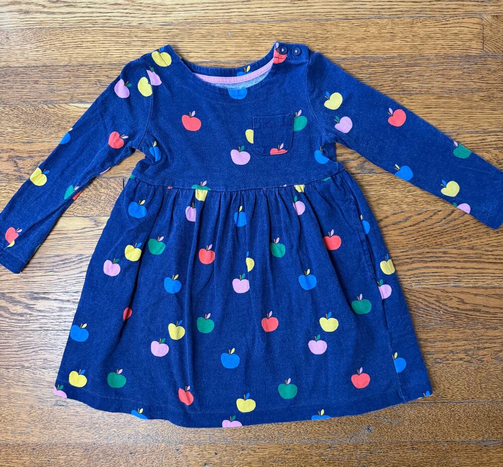 Mini Boden Girls' Apple Print Dress Size 2-3